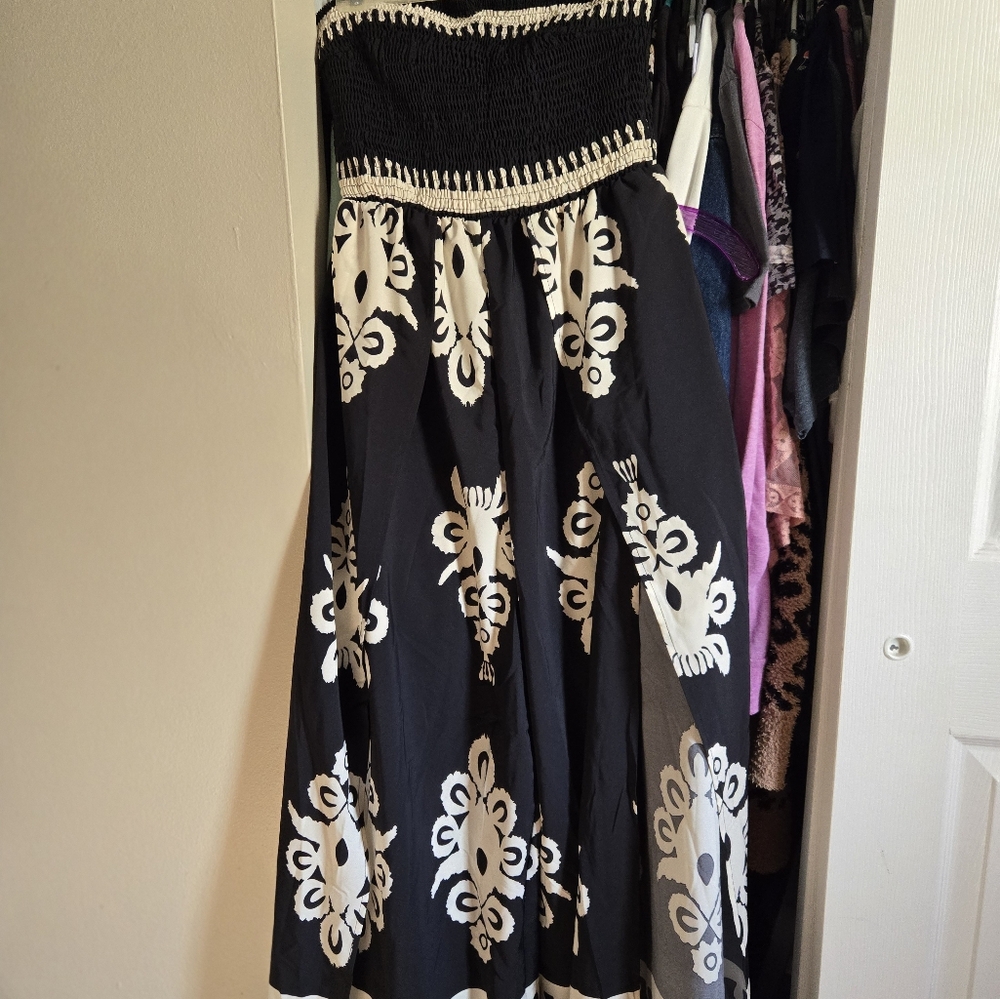 Black and White Patterned Dress